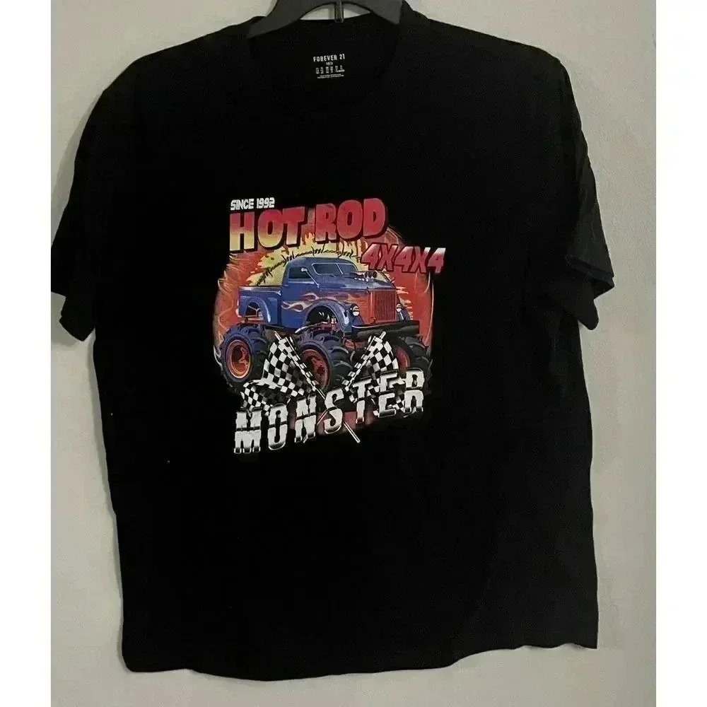 HOT ROD‎ Mens T-Shirt Size XL Monster Truck Hot Rod 4x4x4 Racing Black Tee 1992